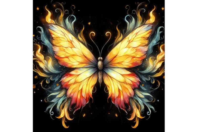 bundle-of-fairy-fire-butterfly-fairy-fiery-butterfly-on-a-black-backg