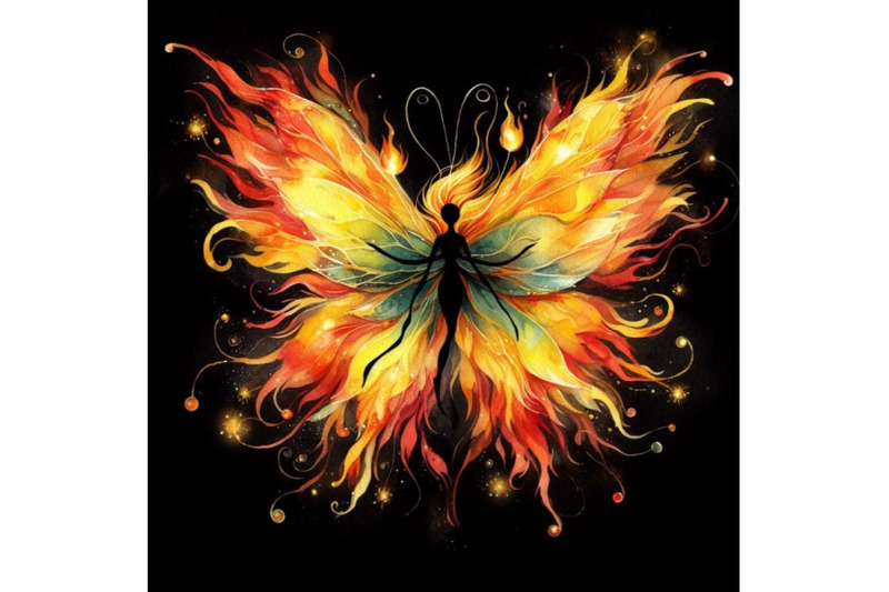 bundle-of-fairy-fire-butterfly-fairy-fiery-butterfly-on-a-black-backg