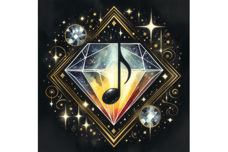 bundle-of-diamond-music-note-on-black-background