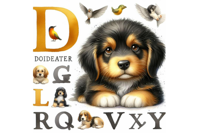 bundle-of-animal-alphabet-d-with-puppy-dog