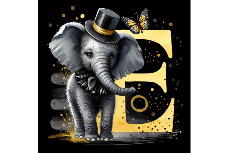 bundle-of-animal-alphabet-e-with-elephant