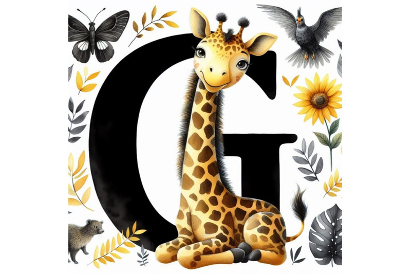 bundle-of-animal-alphabet-g-with-giraffe