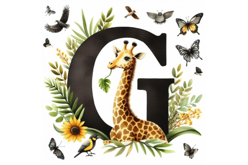 bundle-of-animal-alphabet-g-with-giraffe