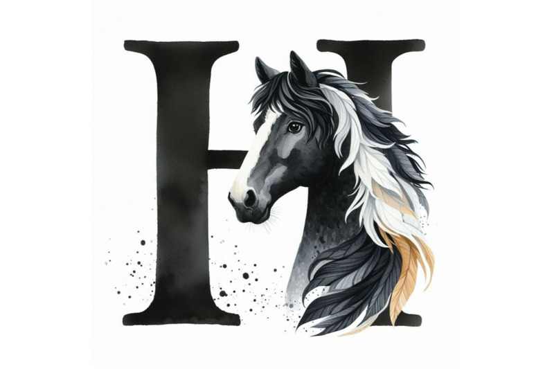 bundle-of-animal-alphabet-h-with-horse