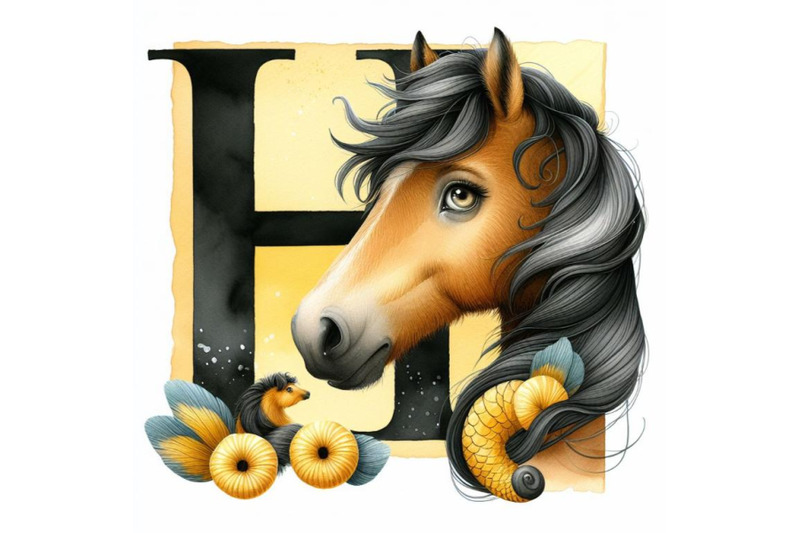 bundle-of-animal-alphabet-h-with-horse