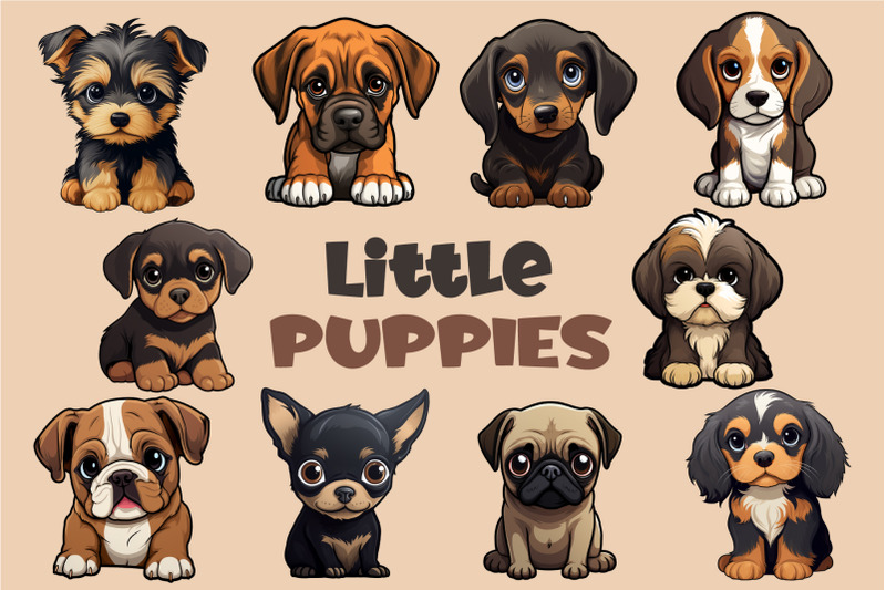 cartoon-little-puppies-tshirt-sticker