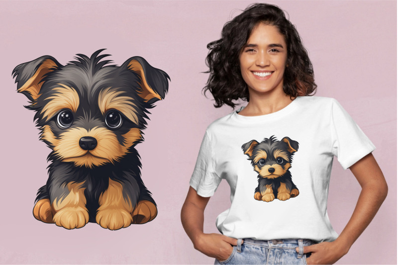 cartoon-little-puppies-tshirt-sticker