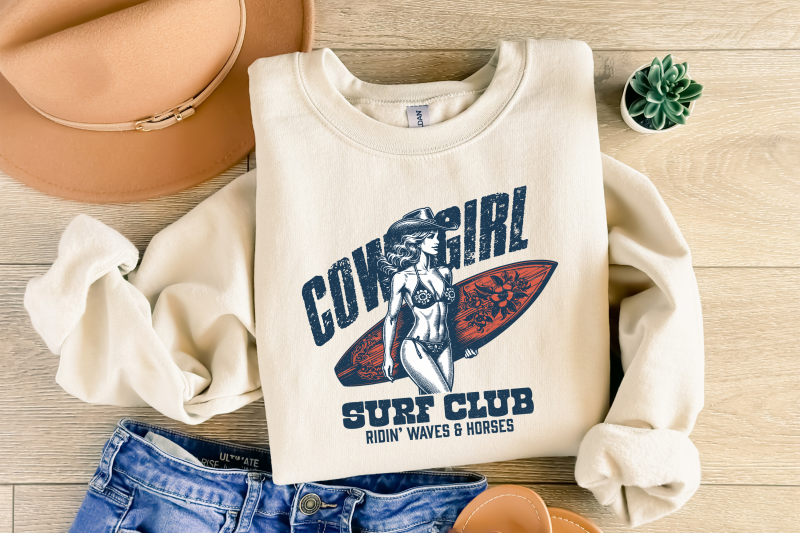 cowgirl-surf-club-png-coastal-western-shirt-design-retro-beach-cowgirl-country-summer-vibes-pink-cowgirl-trendy-western-summer