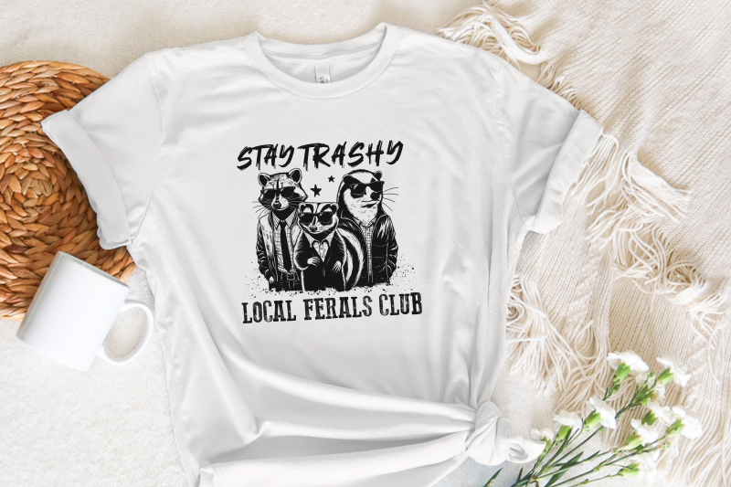 stay-trashy-png-funny-raccoon-opossum-skunk-retro-animal-design-raccoon-squad-humorous-t-shirt-graphic-digital-download-download