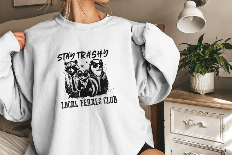 stay-trashy-png-funny-raccoon-opossum-skunk-retro-animal-design-raccoon-squad-humorous-t-shirt-graphic-digital-download-download