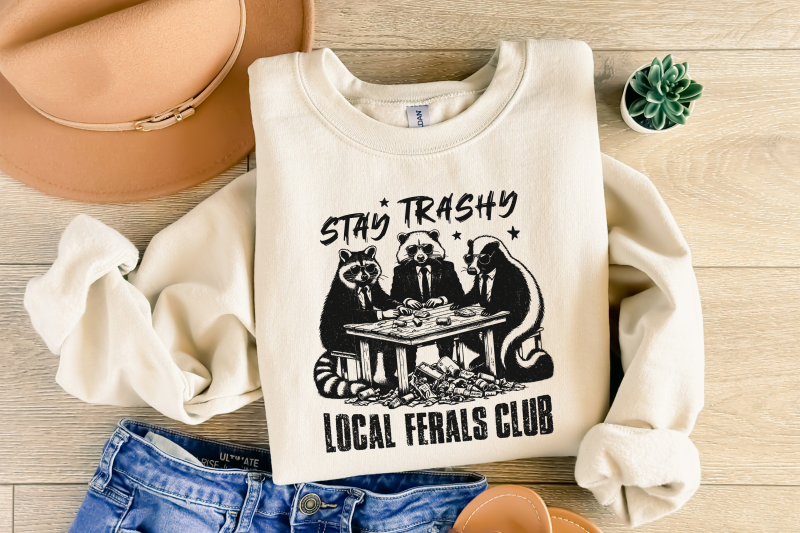 stay-trashy-png-funny-raccoon-opossum-skunk-retro-animal-design-raccoon-squad-humorous-t-shirt-graphic-digital-download-download