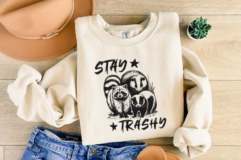 stay-trashy-png-funny-raccoon-opossum-skunk-retro-animal-design-raccoon-squad-humorous-t-shirt-graphic-digital-download-download