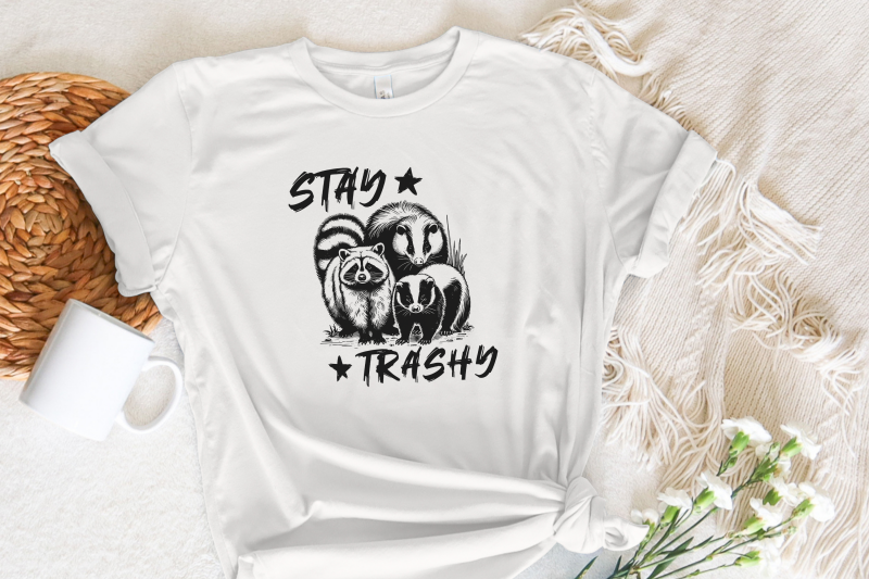 stay-trashy-png-funny-raccoon-opossum-skunk-retro-animal-design-raccoon-squad-humorous-t-shirt-graphic-digital-download-download