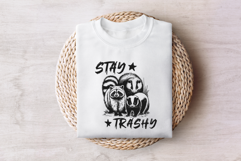 stay-trashy-png-funny-raccoon-opossum-skunk-retro-animal-design-raccoon-squad-humorous-t-shirt-graphic-digital-download-download