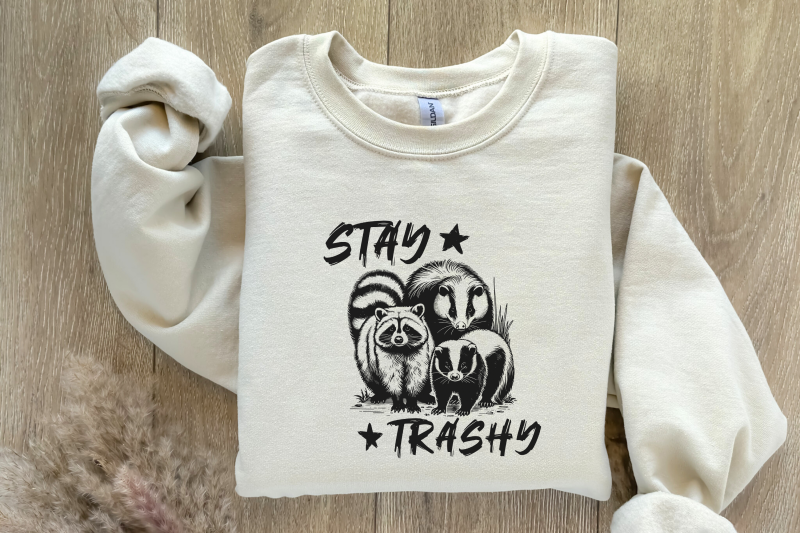 stay-trashy-png-funny-raccoon-opossum-skunk-retro-animal-design-raccoon-squad-humorous-t-shirt-graphic-digital-download-download