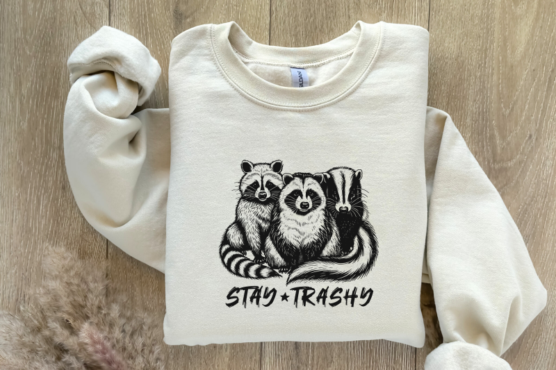 stay-trashy-png-funny-raccoon-opossum-skunk-retro-animal-design-raccoon-squad-humorous-t-shirt-graphic-digital-download-download