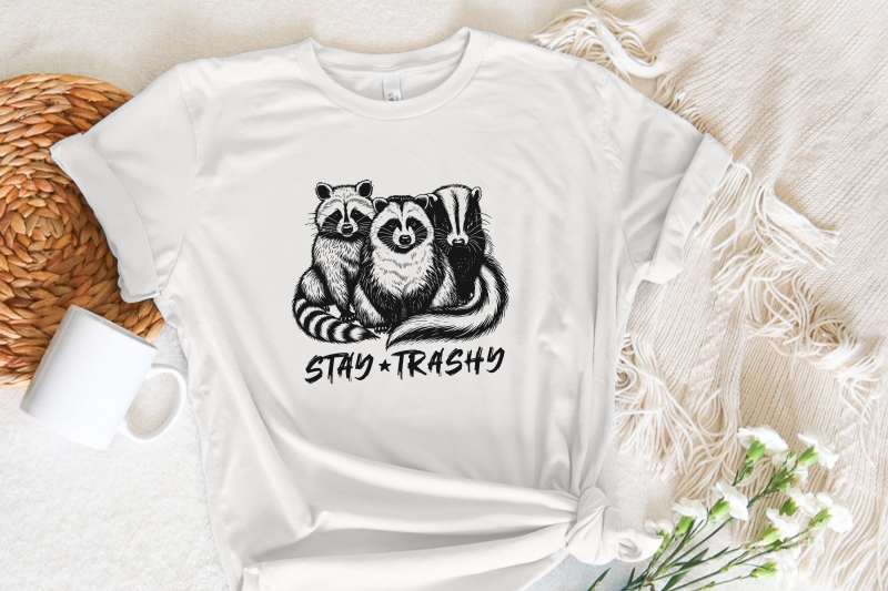 stay-trashy-png-funny-raccoon-opossum-skunk-retro-animal-design-raccoon-squad-humorous-t-shirt-graphic-digital-download-download