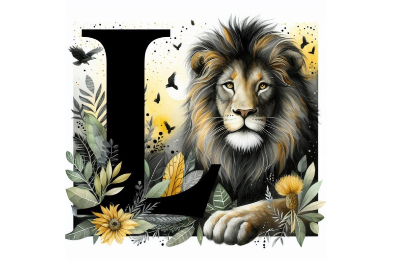 bundle-of-animal-alphabet-l-with-lion