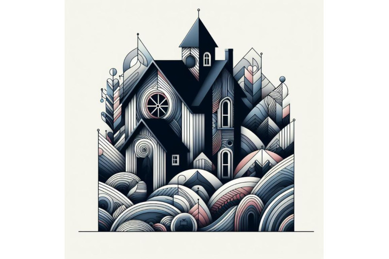 a-bundle-of-beautiful-abstrat-surreal-geometric-house