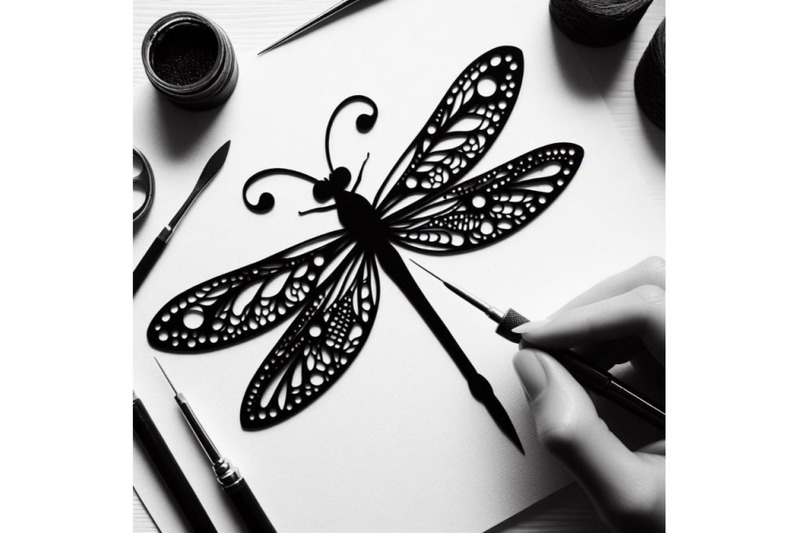 a-bundle-of-black-and-white-hand-made-dragon-fly