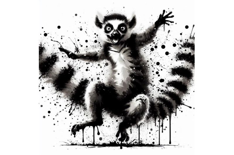 a-bundle-of-funny-lemur-splash-textured-background