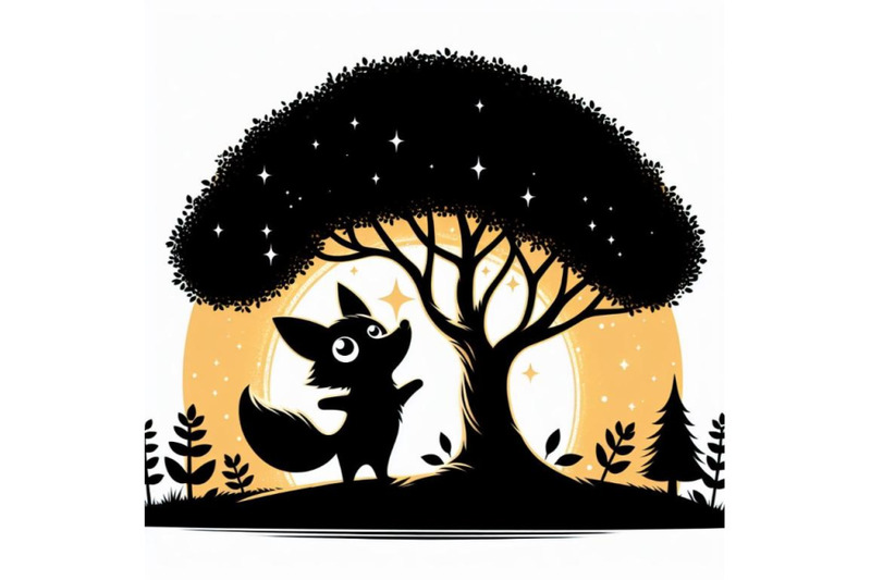 a-bundle-of-happy-aardwolf-clipart-with-tree-and-light-emitting