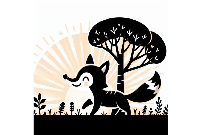 a-bundle-of-happy-aardwolf-clipart-with-tree-and-light-emitting