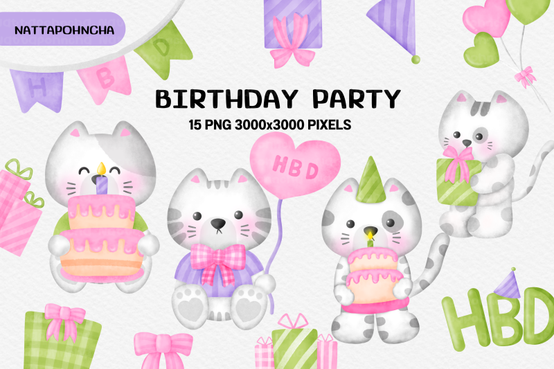 watercolor-birthday-party-cat-clipart