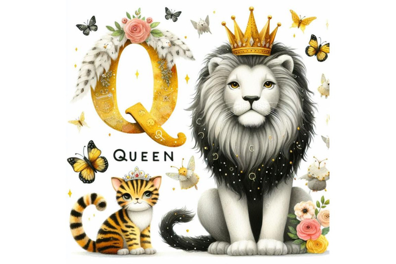 a-bundle-of-animal-alphabet-q-with-queen