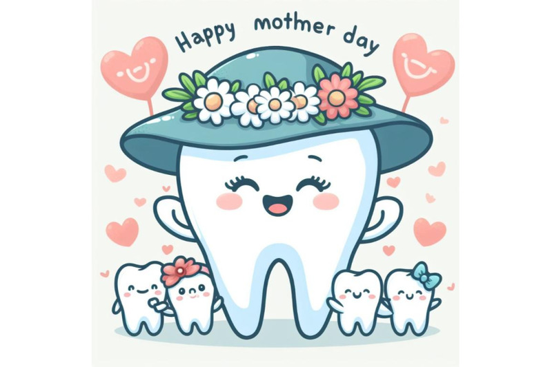 a-bundle-of-cute-cartoon-tooth-smile-happily-with-happy-mother-day