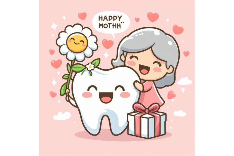 a-bundle-of-cute-cartoon-tooth-smile-happily-with-happy-mother-day