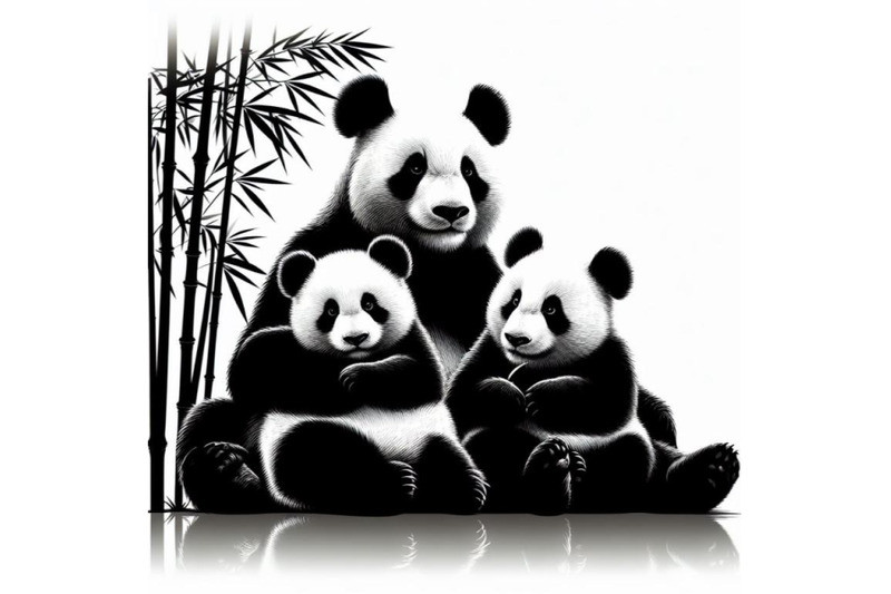 a-bundle-of-pandas-asia-cute-panda-family-and-bamboo