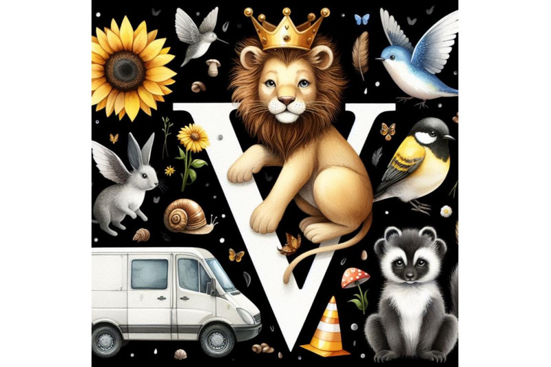 bundle-of-animal-alphabet-v-with-van