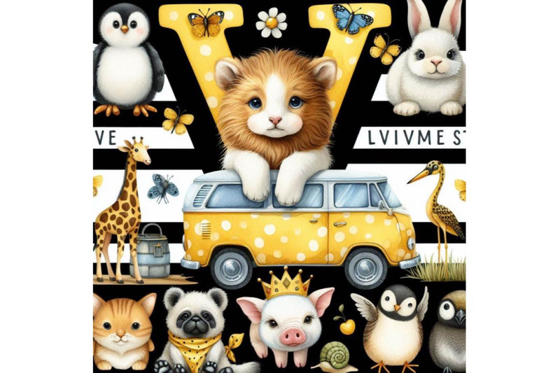 bundle-of-animal-alphabet-v-with-van