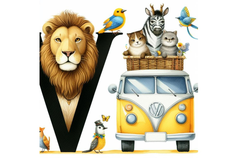 bundle-of-animal-alphabet-v-with-van