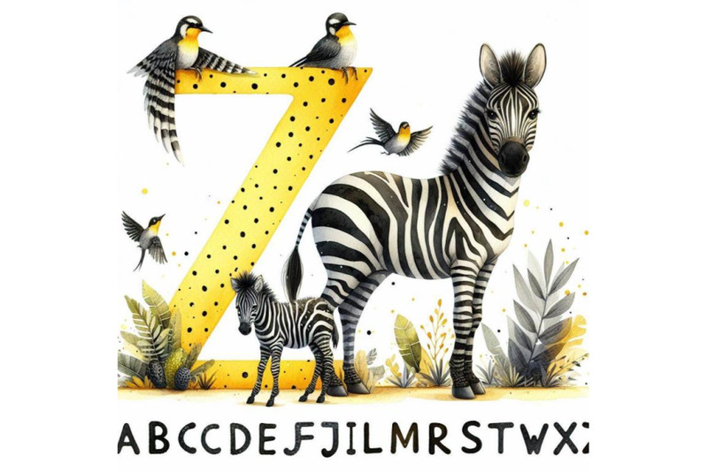 bundle-of-animal-alphabet-z-with-zebra