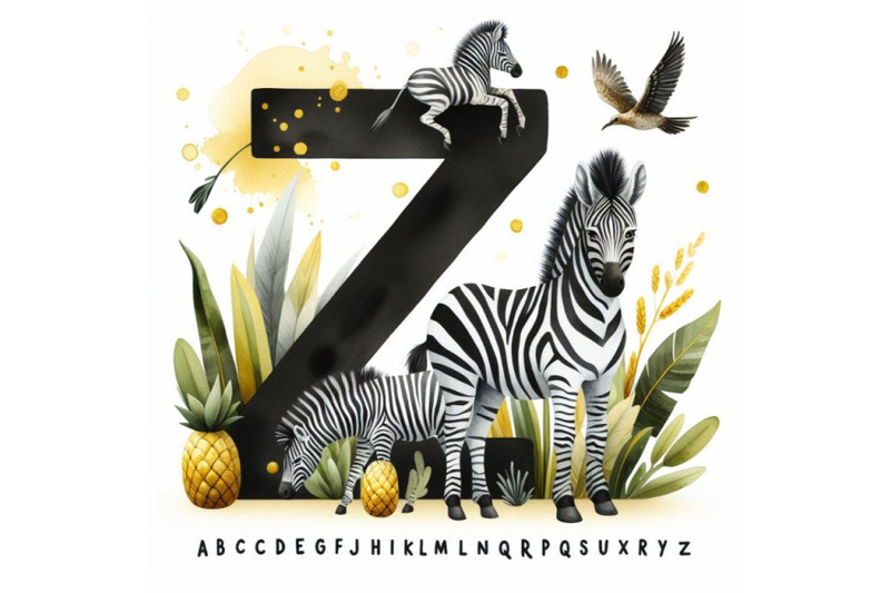 bundle-of-animal-alphabet-z-with-zebra