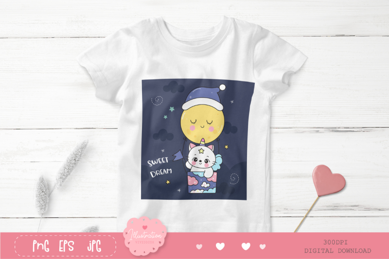 cute-unicorn-cat-on-moon-balloon-kawaii-animals-sweet-dream