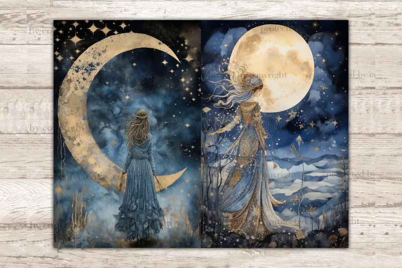 lunar-witch-junk-journal-kit-fantasy-scrapbook-paper