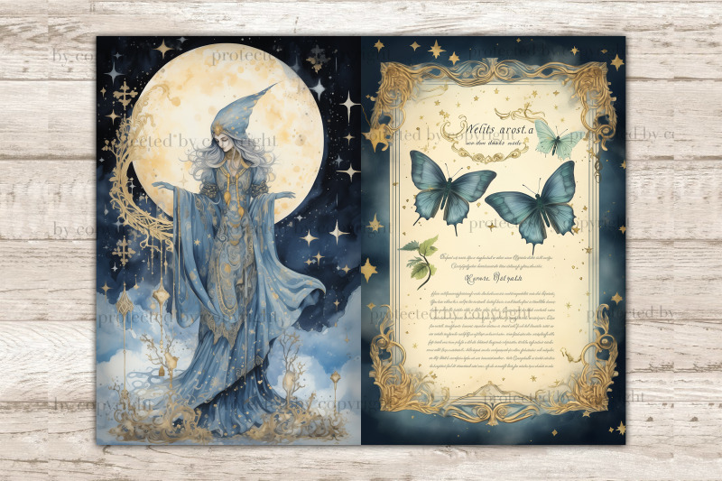 lunar-witch-junk-journal-kit-fantasy-scrapbook-paper