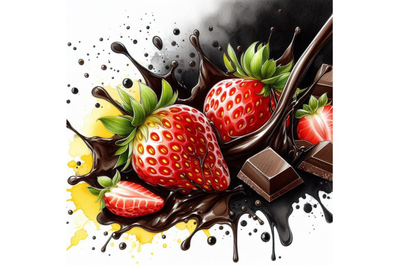 bundle-of-strawberries-with-melted-chocolate-splash