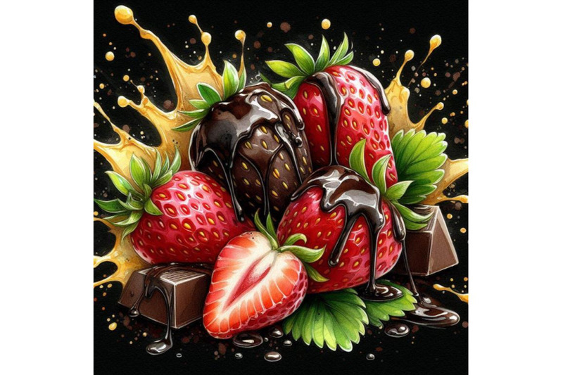 bundle-of-strawberries-with-melted-chocolate-splash