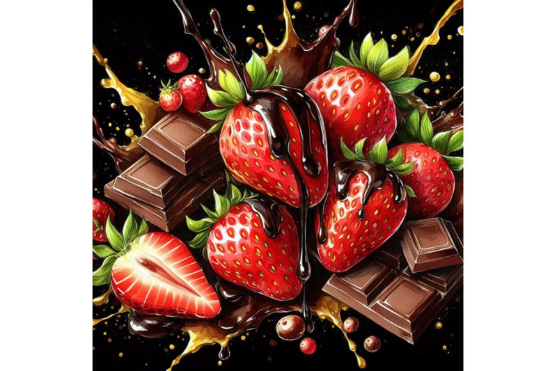 bundle-of-strawberries-with-melted-chocolate-splash