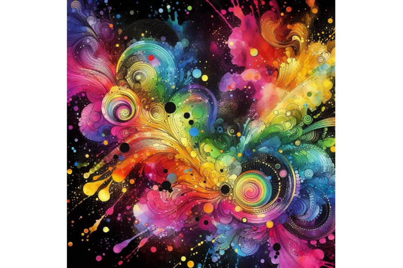 bundle-of-multicolored-rainbow-neon-ink-splash