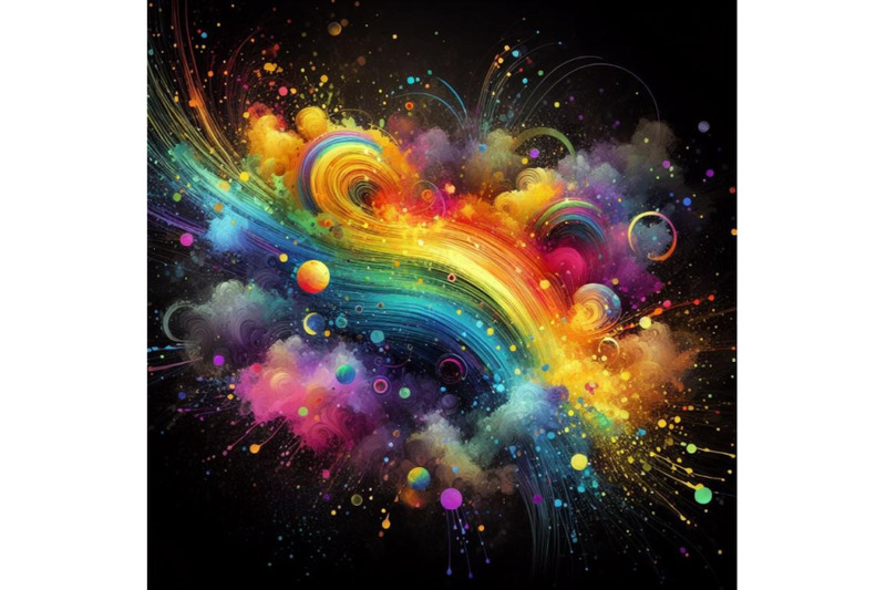 bundle-of-multicolored-rainbow-neon-ink-splash