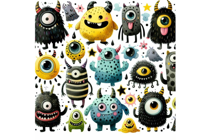 bundle-of-cartoon-cute-monsters