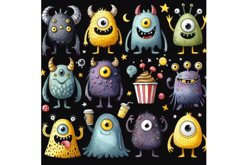 bundle-of-cartoon-cute-monsters