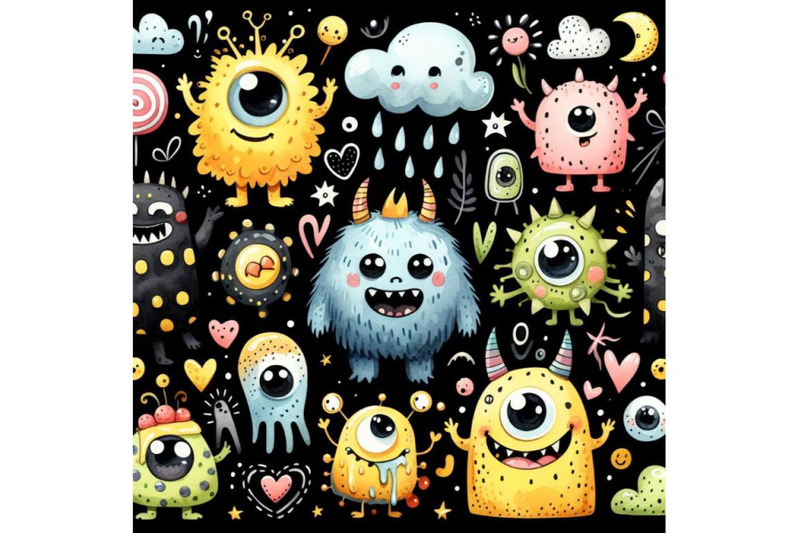 bundle-of-cartoon-cute-monsters