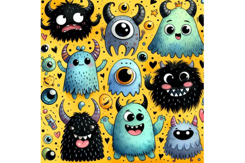 bundle-of-cartoon-cute-monsters