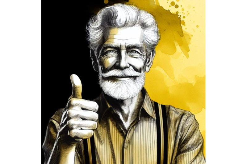 bundle-of-an-old-man-posing-with-a-thumbs-up-and-a-kind-smile